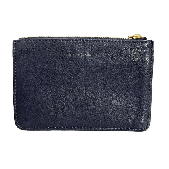 EMPORIO ARMANI - Dark Navy Leather Pouch - Picture 2 of 5